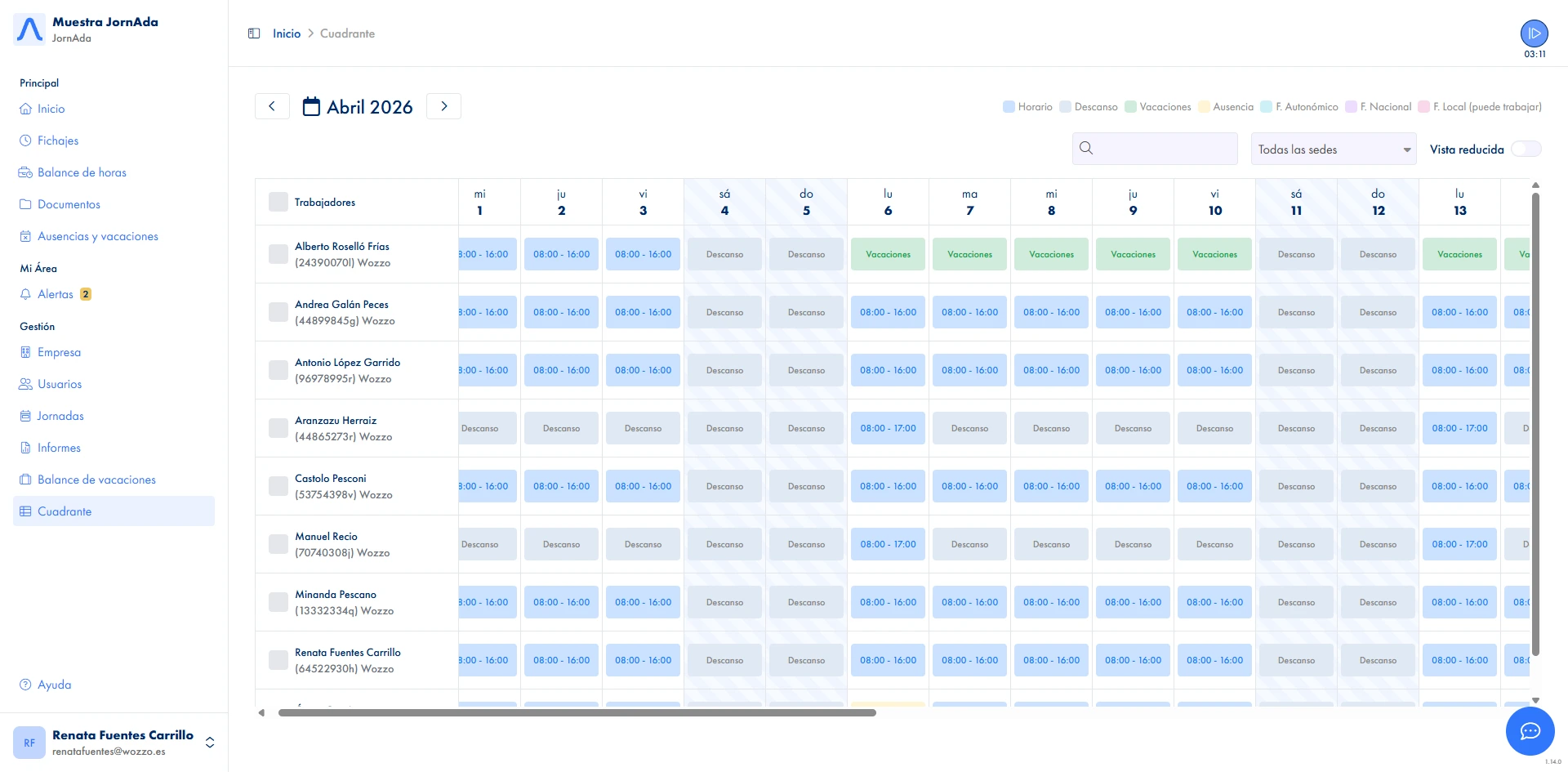 Software de control horario y fichaje para empresas