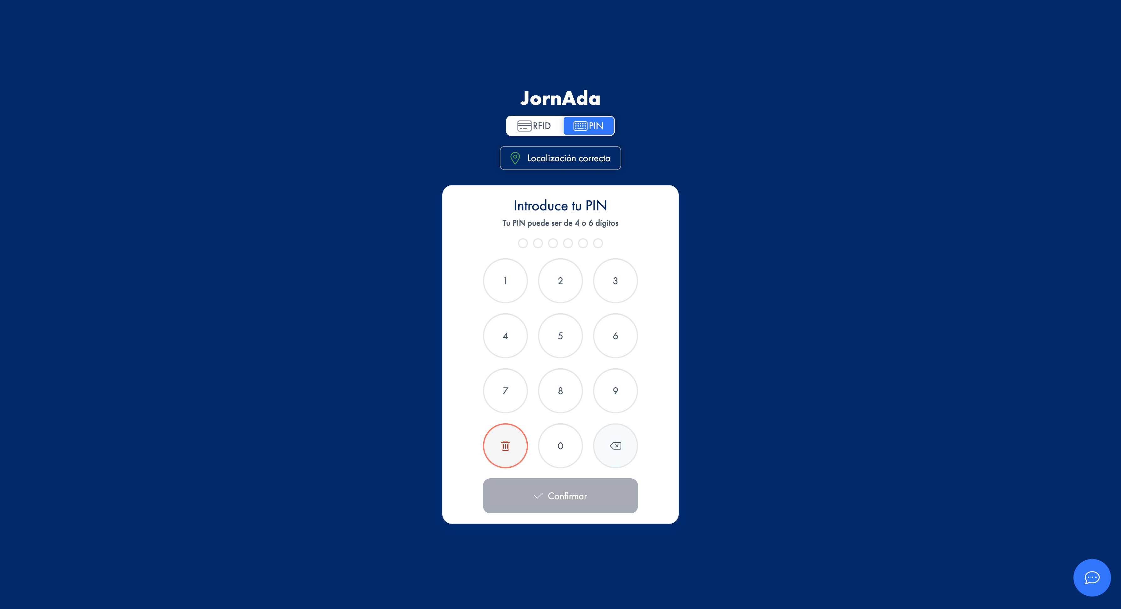 Modo kiosko para fichaje fácil